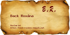 Back Roxána névjegykártya